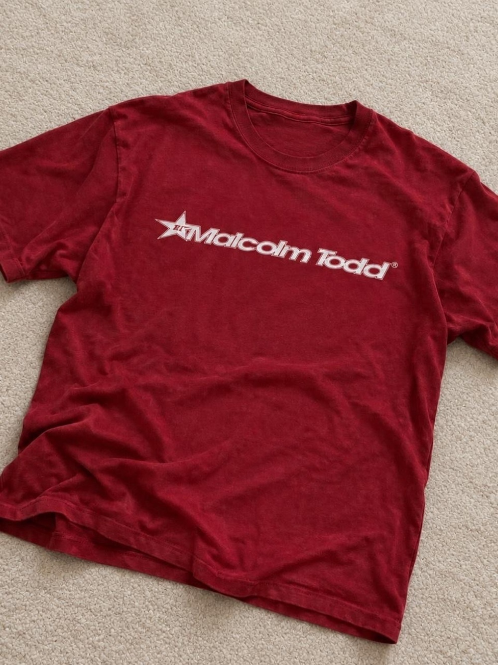 Gildan Men’s Crewneck T-Shirt in Burgundy with White Logo